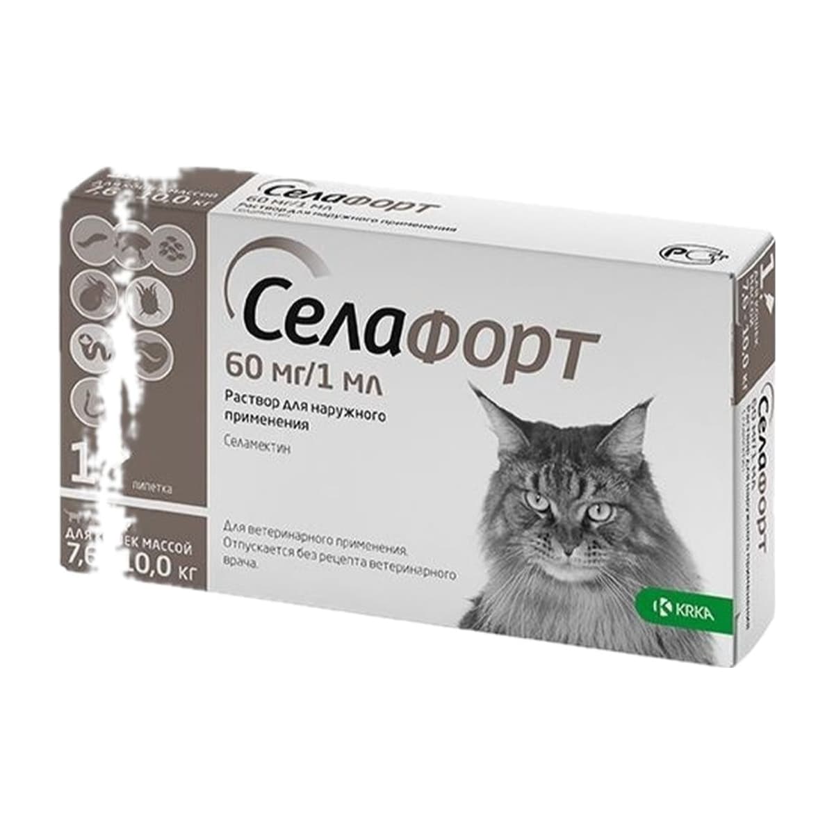 Селафорт д/кошек 7,6-10кг 6% 1*60мг/1мл