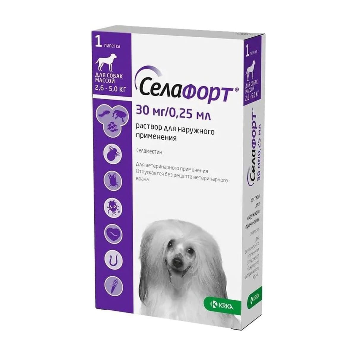 Селафорт д/собак 2,6-5кг 12% 1*30мг/0,25мл