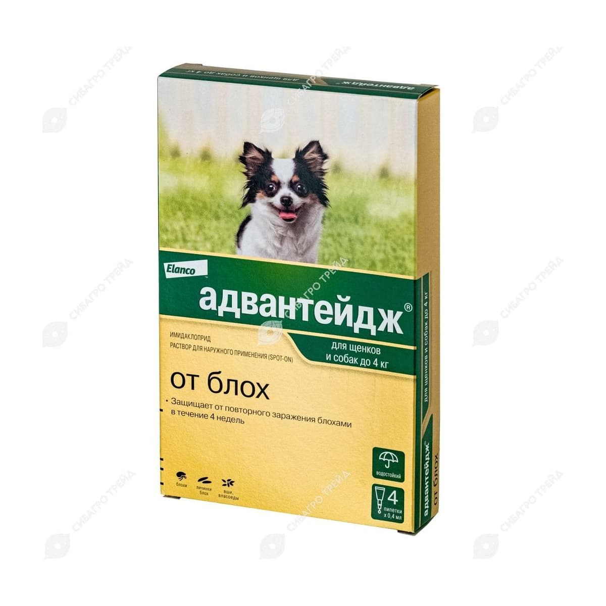 Адвантейдж для собак до 4 кг уп.4 пипетки (до 09.2029)