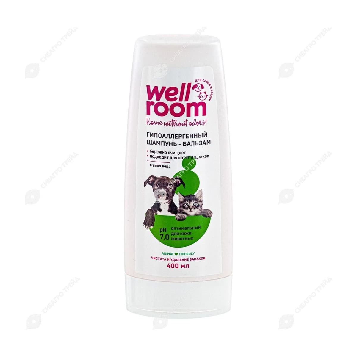 Шампунь Wellroom Шампунь гипоаллергенный д/котят, кошек, щенков, собак 400 мл