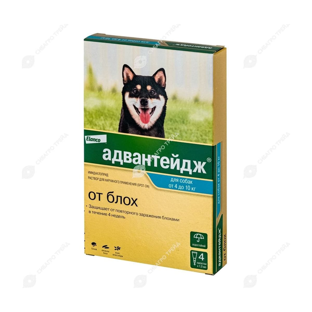 Адвантейдж для собак от 4 - 10 кг уп.4 пипетки (до 09.2029)