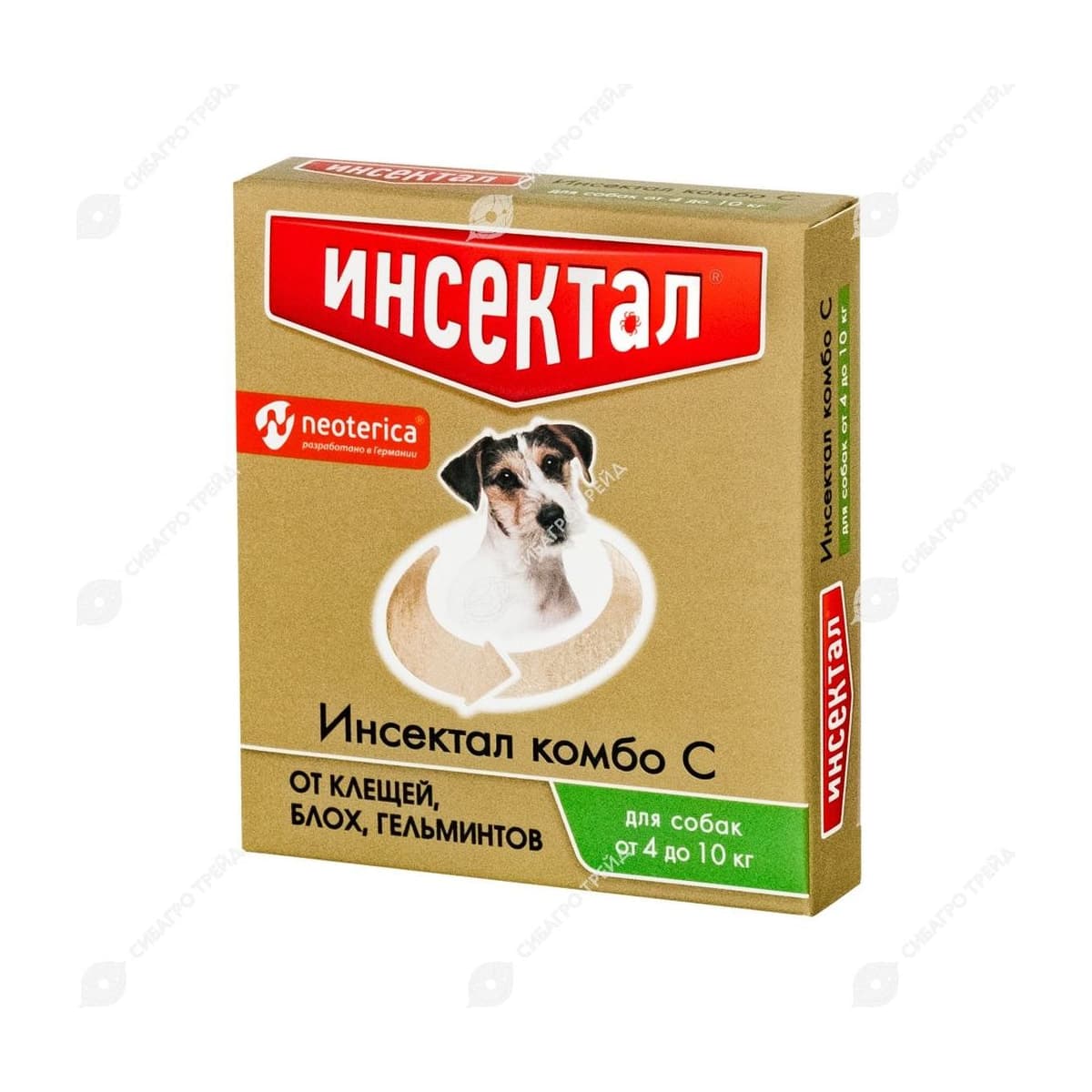 Препарат Капли на холку Инсектал д/собак 4-10кг