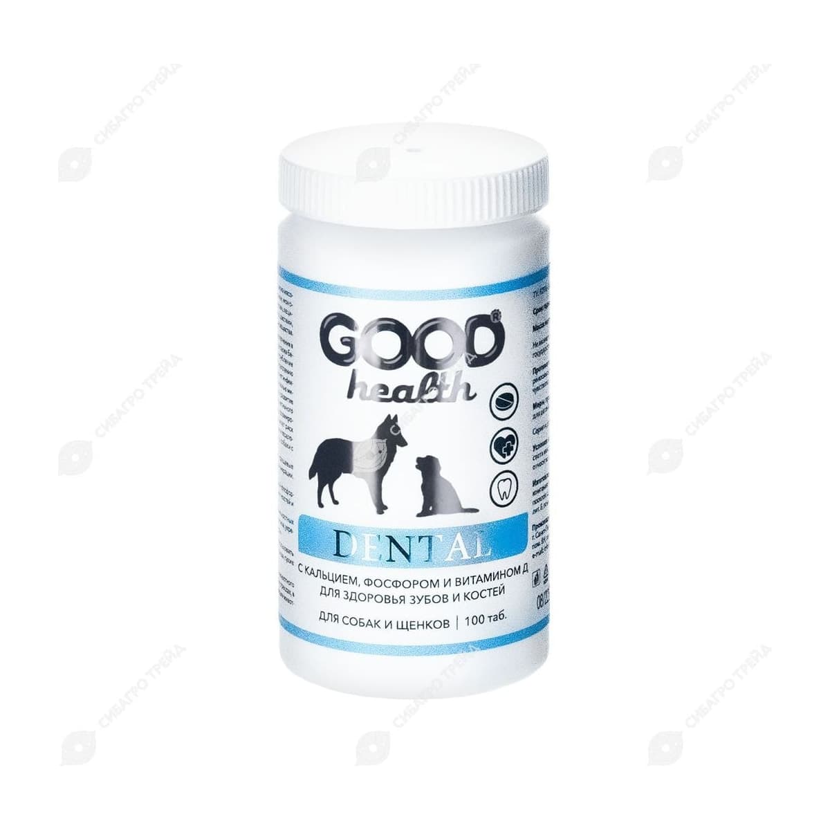 GOOD HEALTH мультивитаминный комплекс для щенков и собак с кальцием, фосфором и вит.Д, 100 табл.
