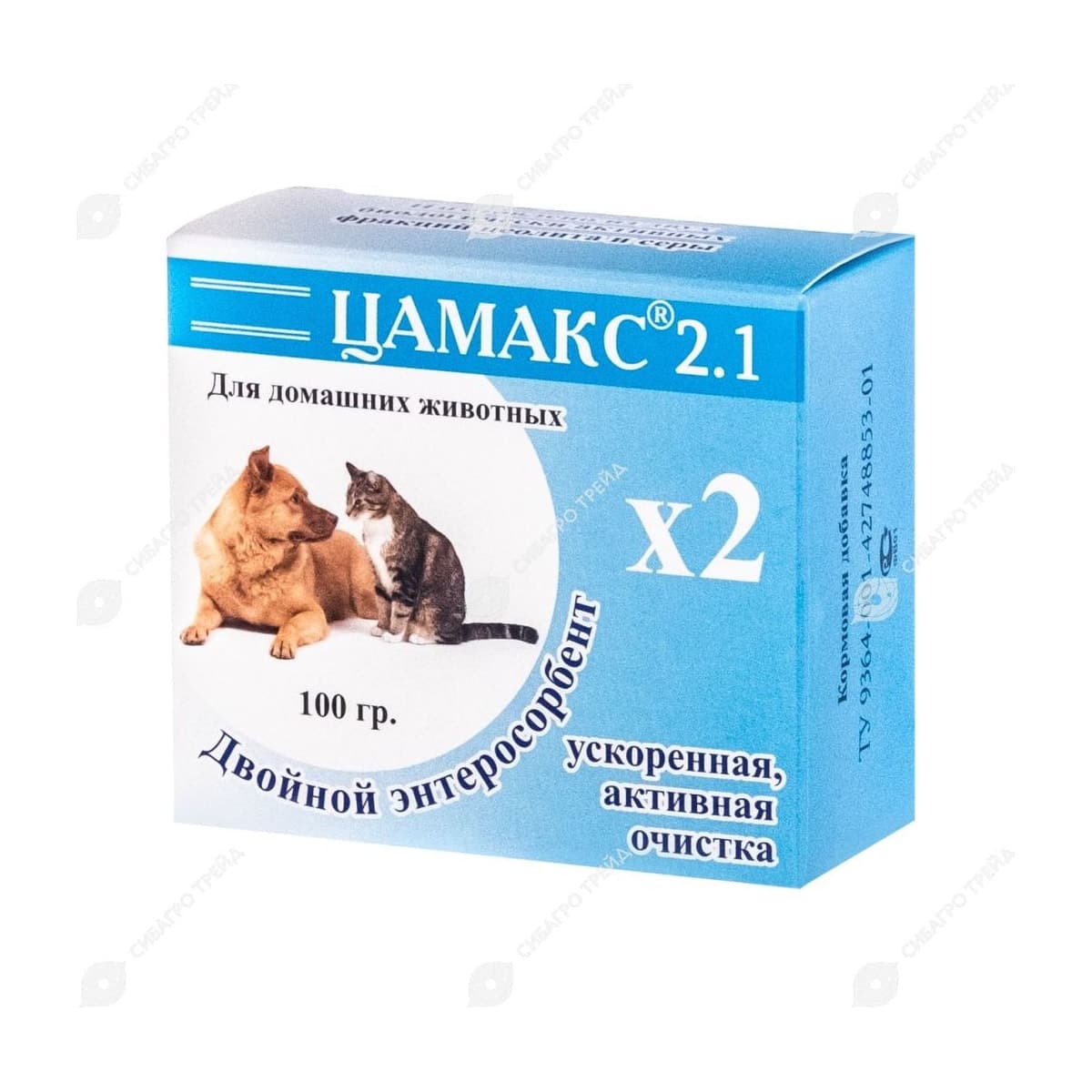 Витамины Цамакс двойной энтеросорбент для дом. животных без серы ,100 г