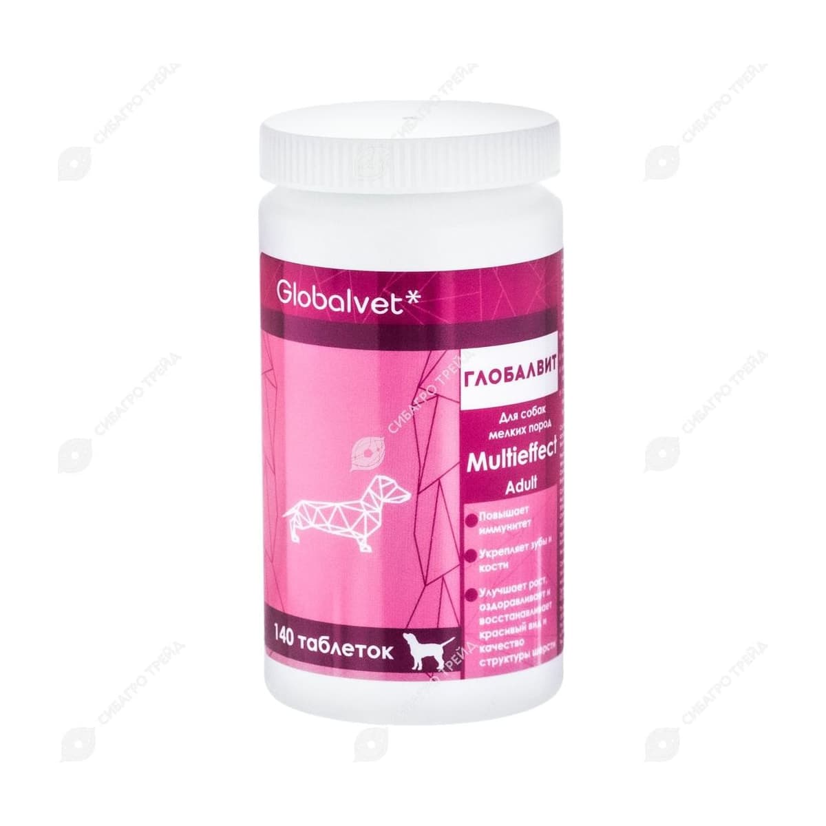 Витамины Глобалвит Комплекс Multieffect (adult) для собак мелких пород 140 табл.