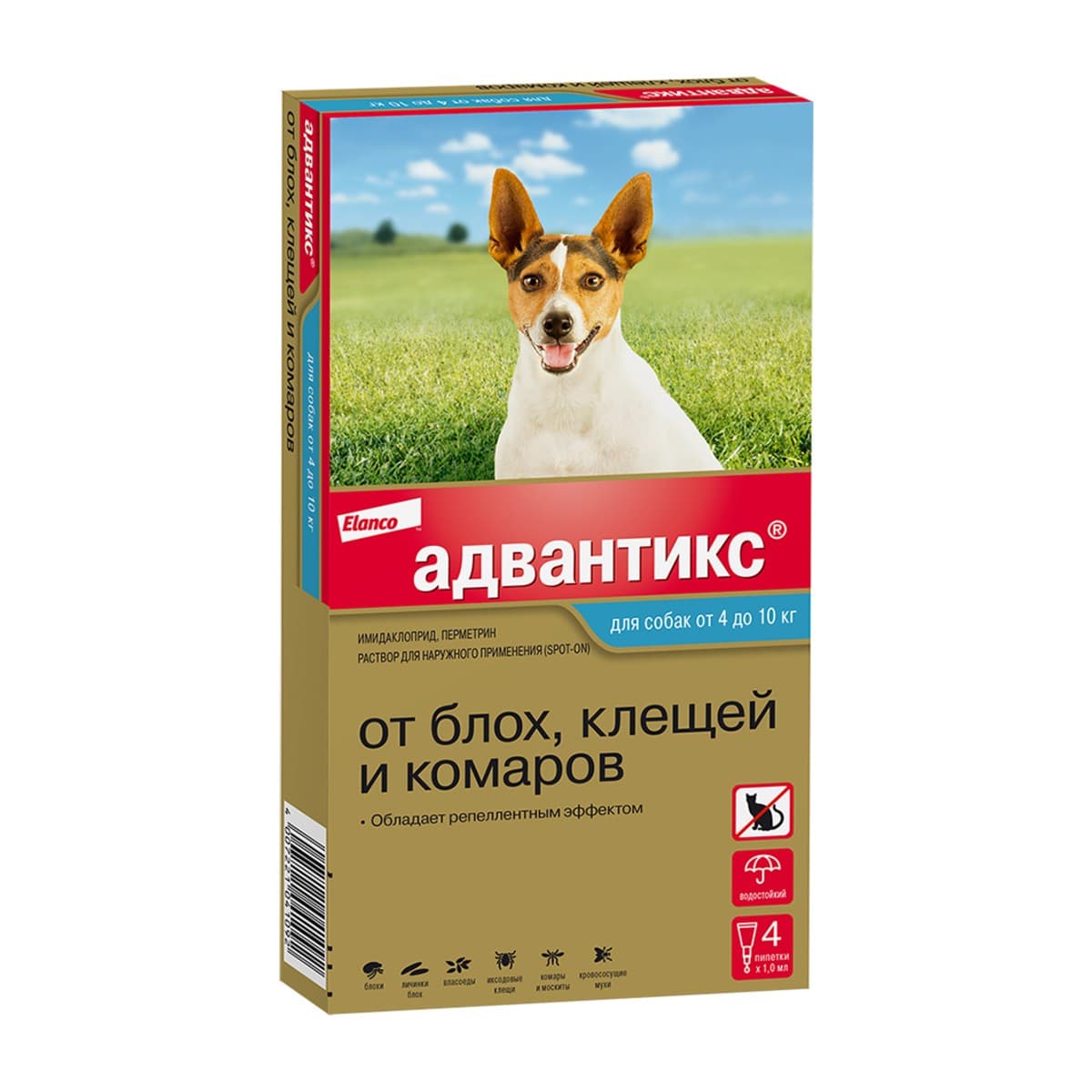 Адвантикс 100 д/соб. 4-10кг уп.4 пипетки (до 02.2028)