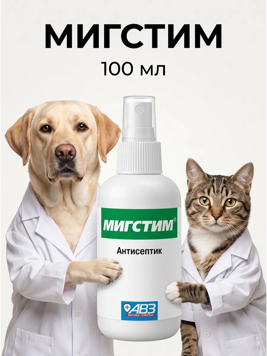 Спрей антисептический ранозаживляющий Мигстим, 100 мл