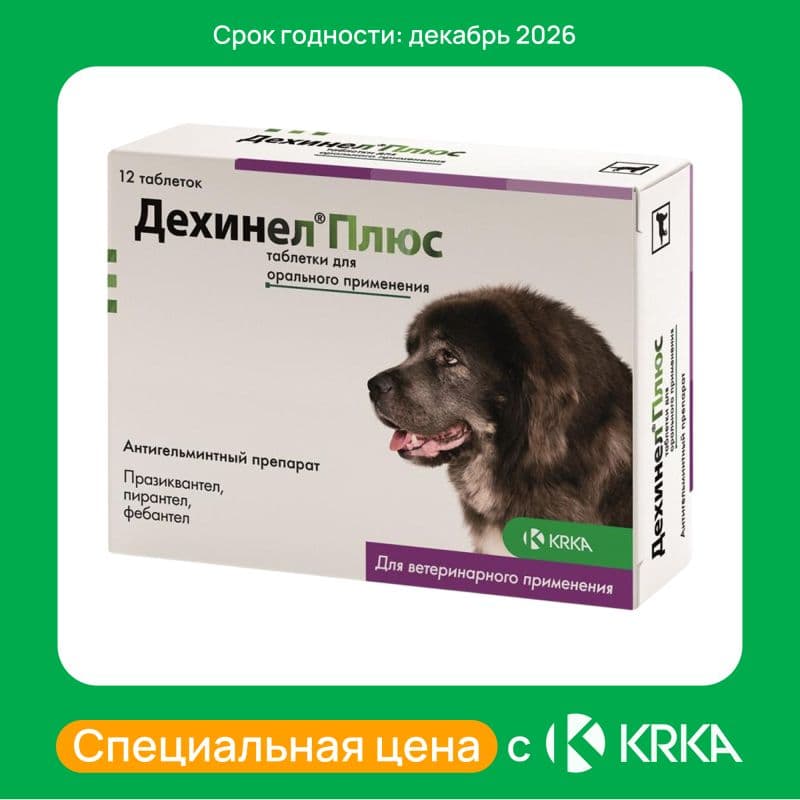Дехинел Плюс д/крупных собак уп. 12 табл. *2310мг (до 04.2027)