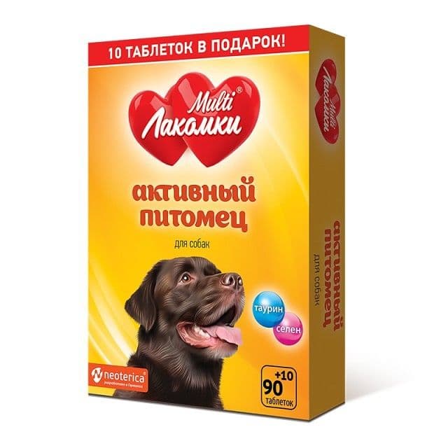 МультиЛакомки Активный питомец д/собак 100 табл. (до 10.2027)