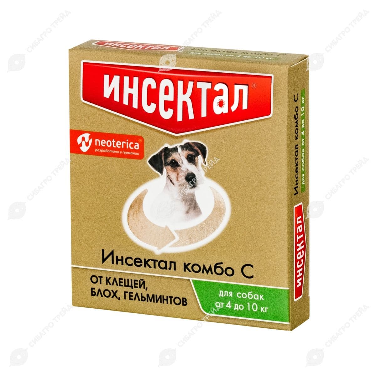 Препарат Капли на холку Инсектал д/собак 4-10кг