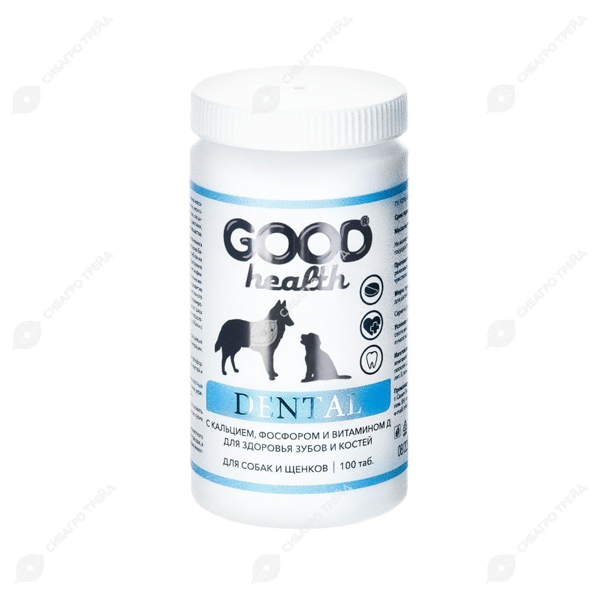 GOOD HEALTH мультивитаминный комплекс для щенков и собак с кальцием, фосфором и вит.Д, 100 табл.