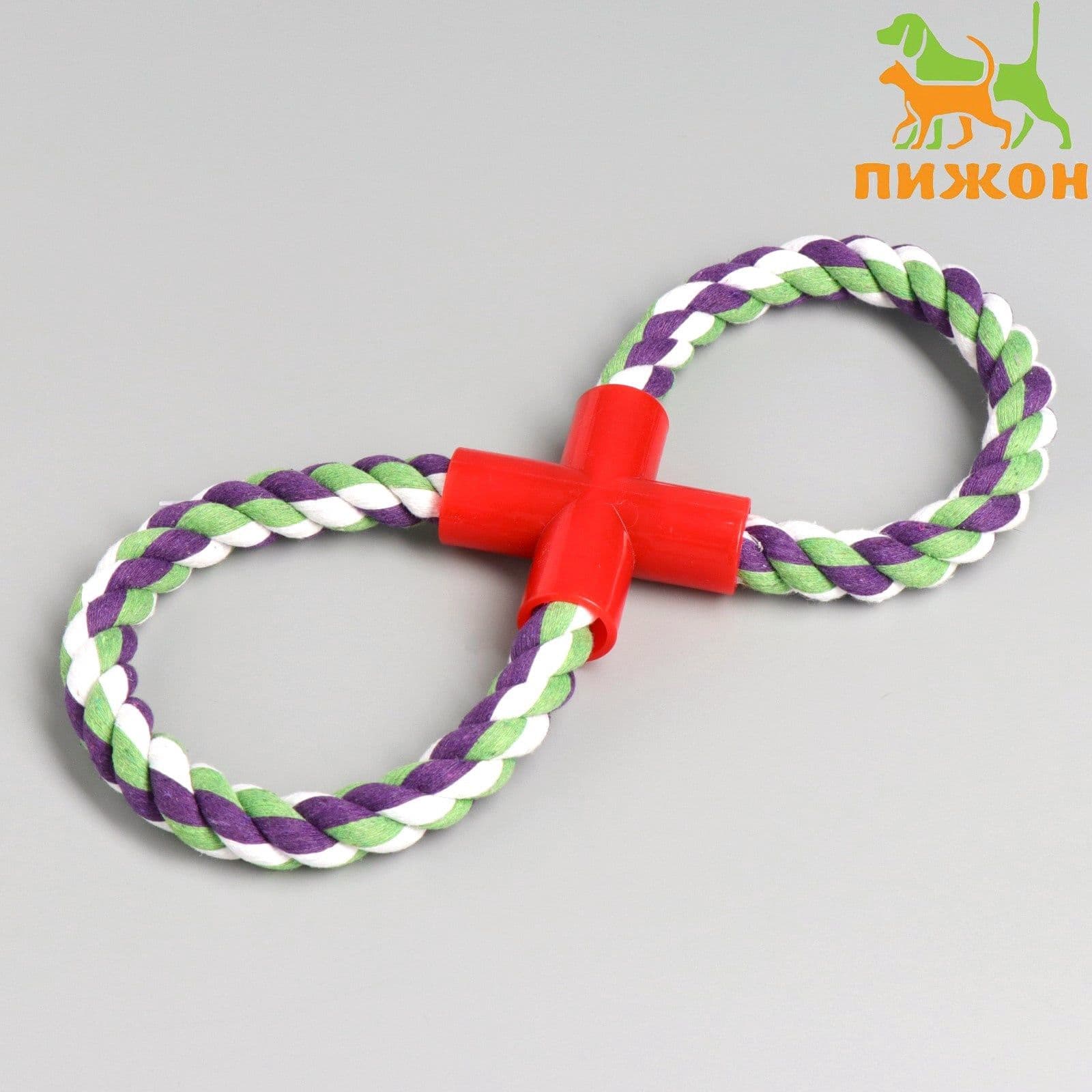 Игрушка тренировочная канатная "Восьмёрка", до 27 см, 110-130 гр