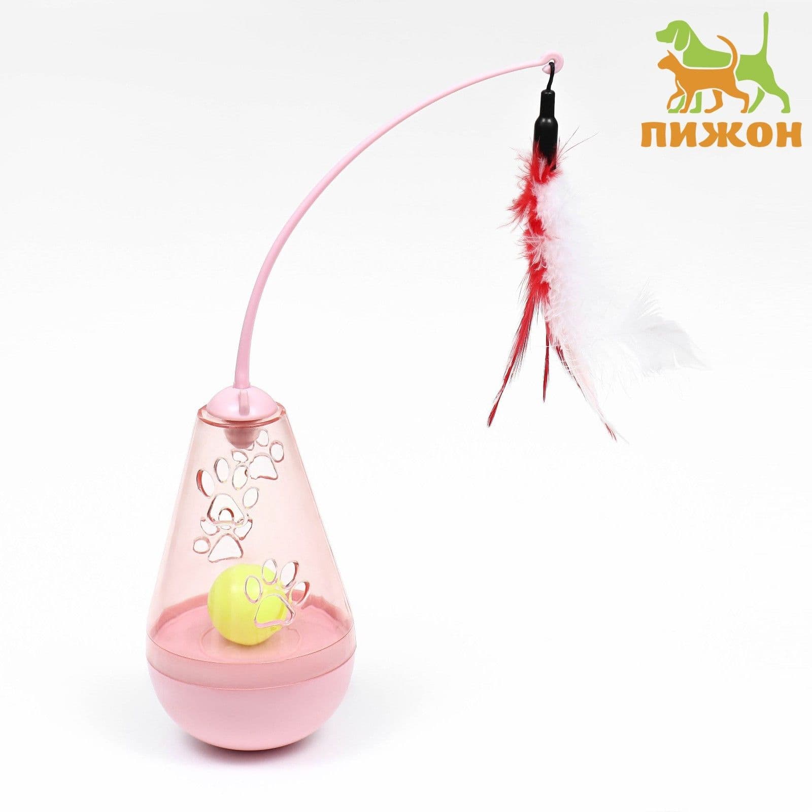 Игрушка-неваляшка для кошек с отверстиями для лакомства / интерактивная кормушка для котят