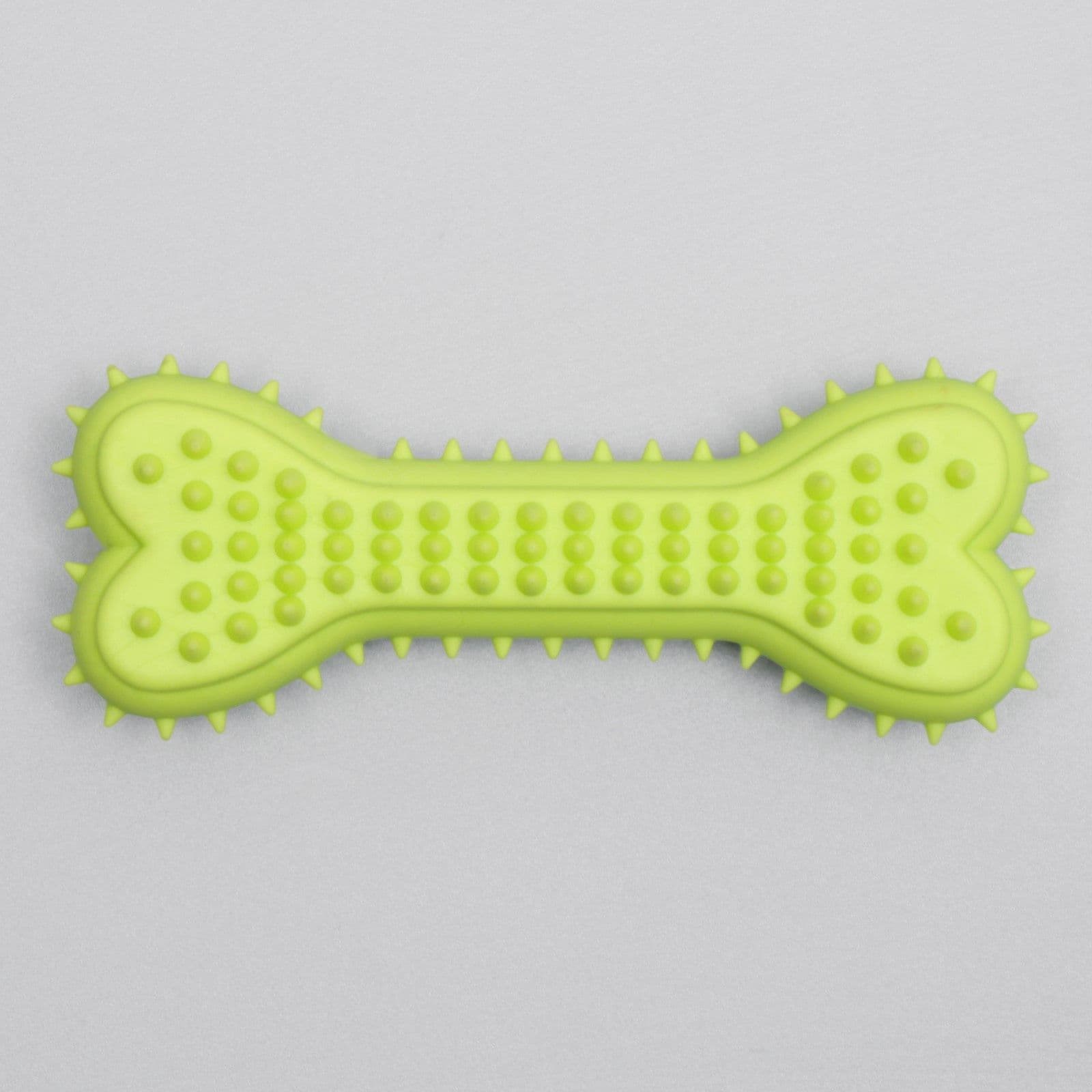 Игрушка для собак / кошек жевательная литая Кость для массажа, 11*4*2 см, салатовый