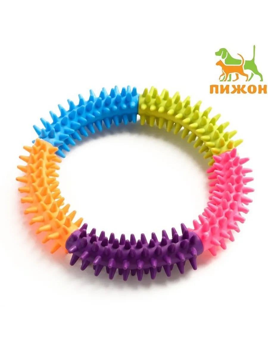 Игрушка жевательная для собак "Кусочек счастья", 15 см, разноцветная