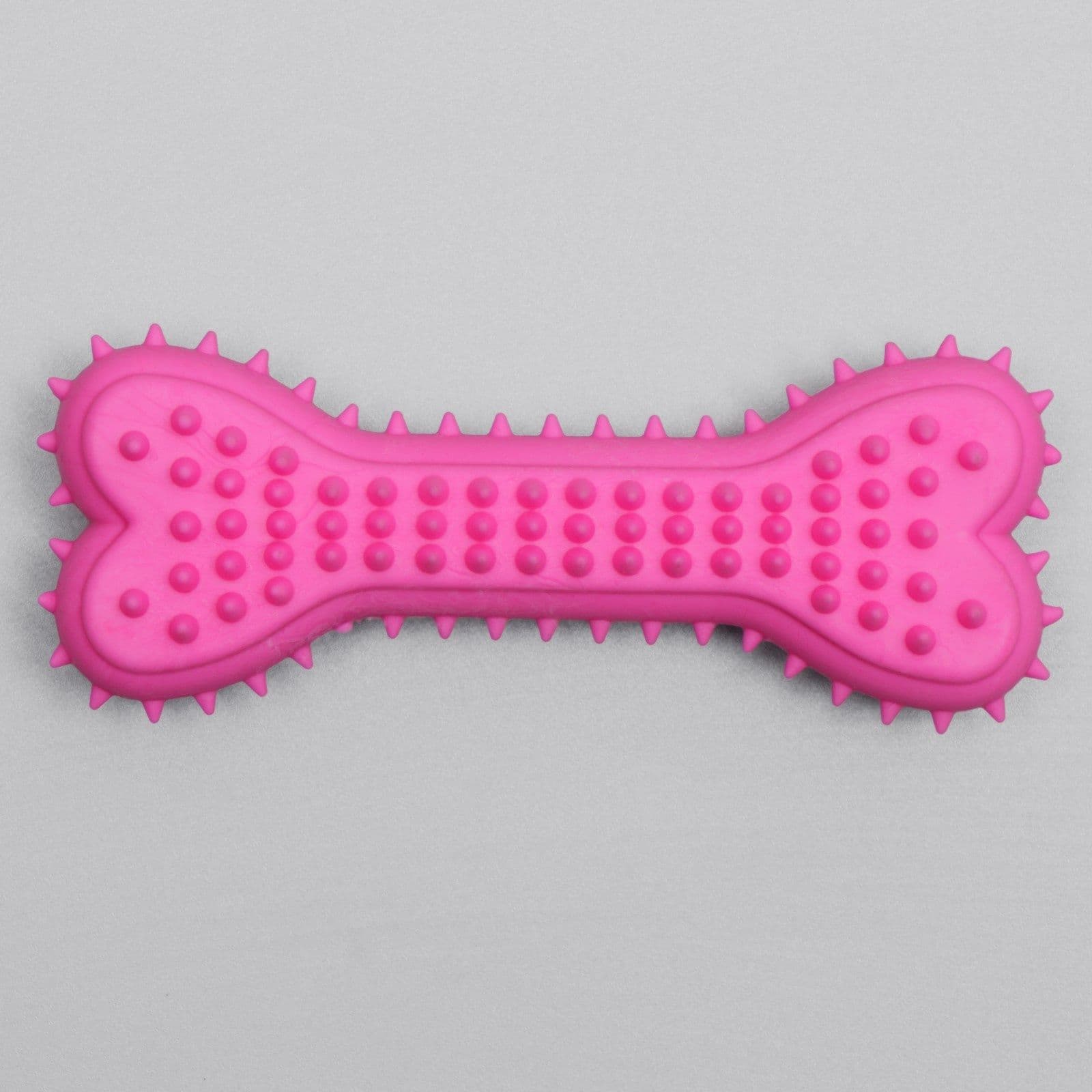 Игрушка для собак / кошек жевательная литая Кость для массажа, 11*4*2 см, розовая