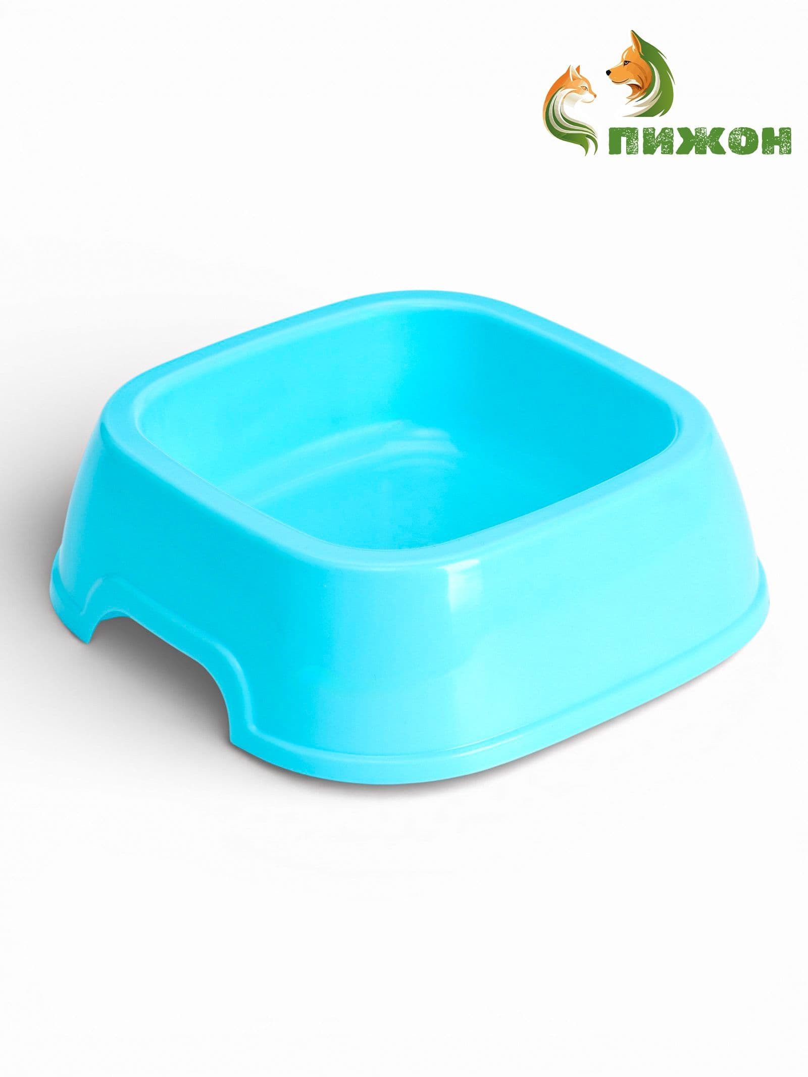 Миска для кошек и собак пластиковая / Тарелка для корма и воды, синяя