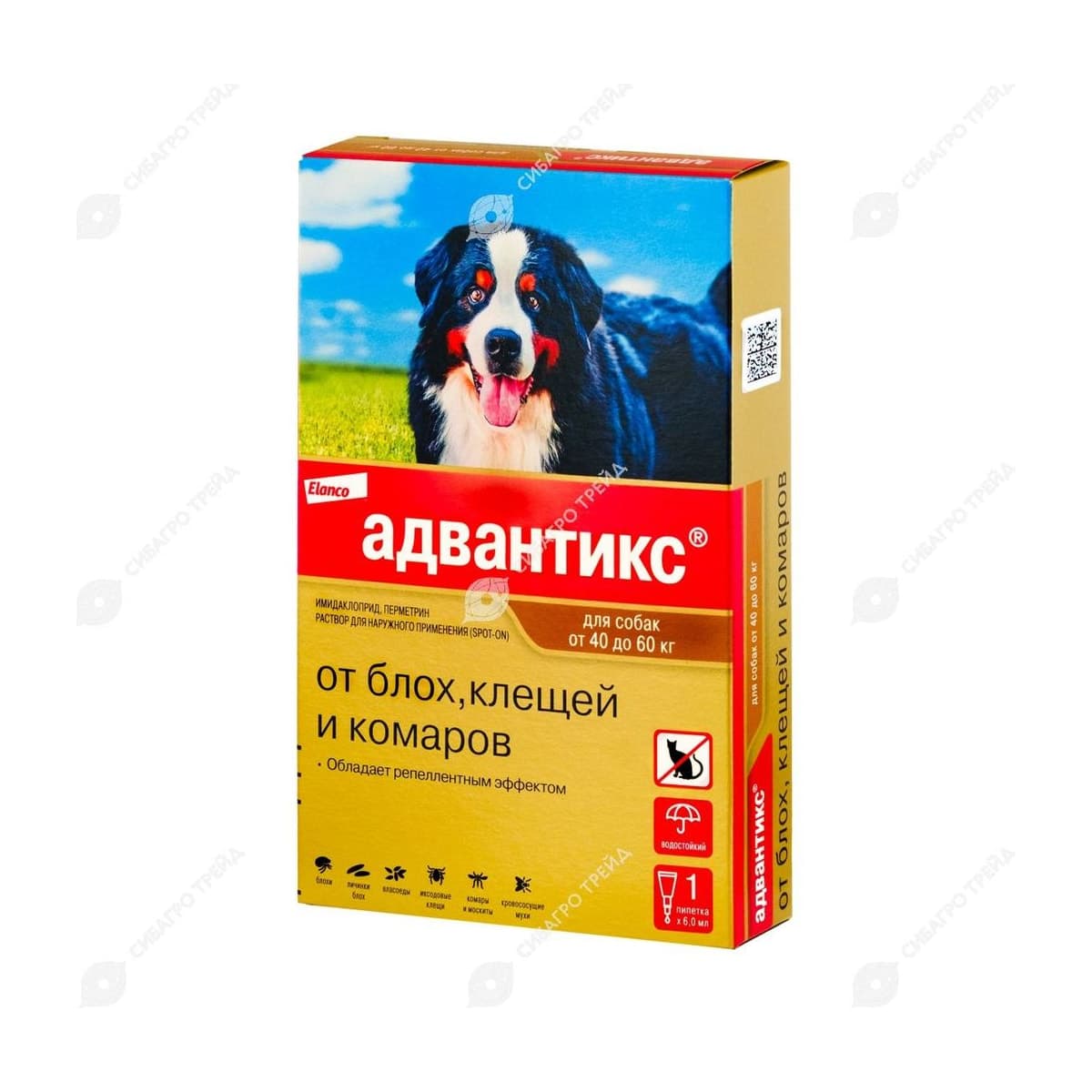 Адвантикс XXL д/соб. 40-60кг уп.1 пипетка !!!! (защита 1 мес) (до 02.2028)
