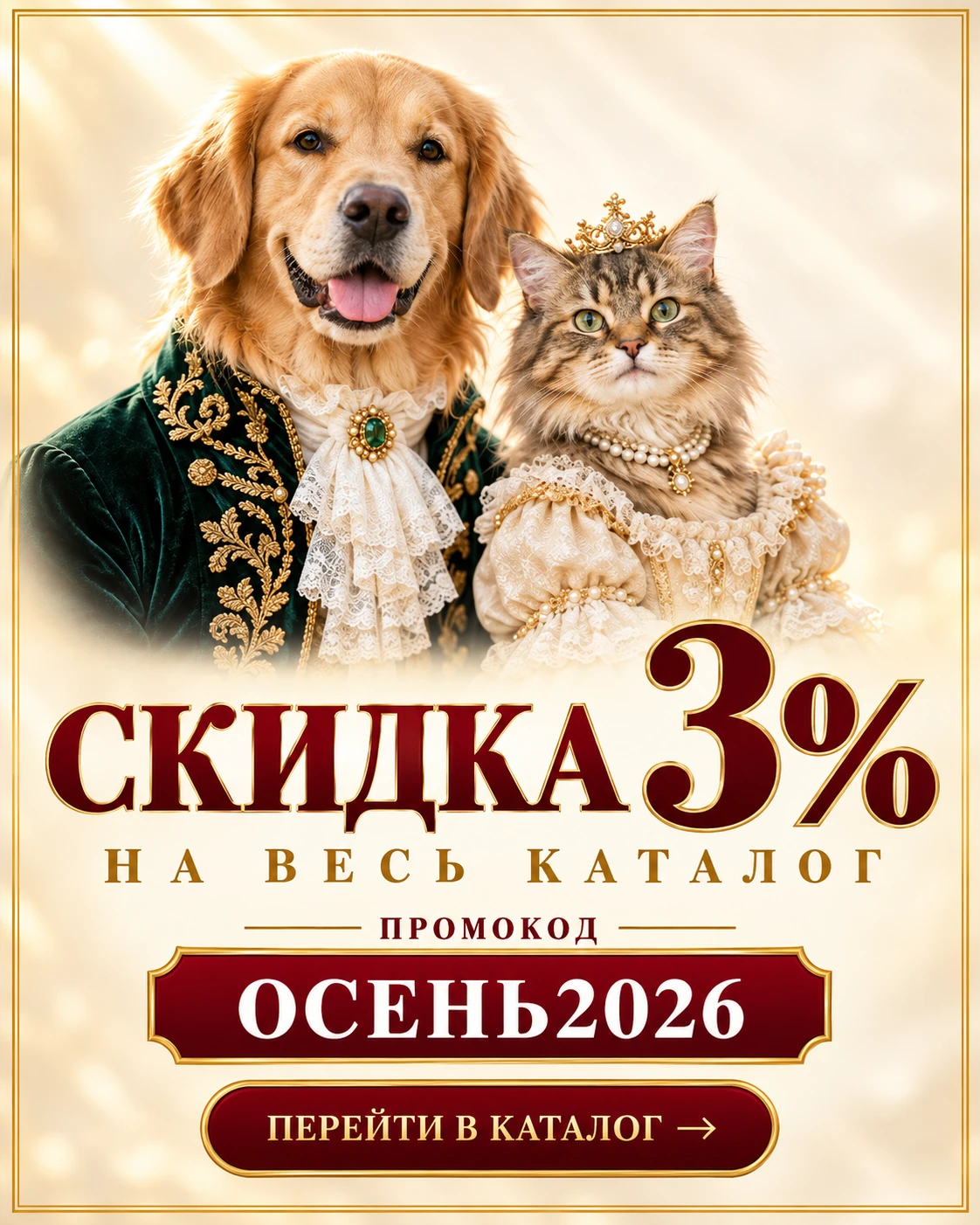 VIP-распродажа: скидка 3% на весь каталог по промокоду ОСЕНЬ2026